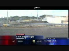 【衝撃映像】監視カメラが捉えたミネアポリス橋崩壊の瞬間